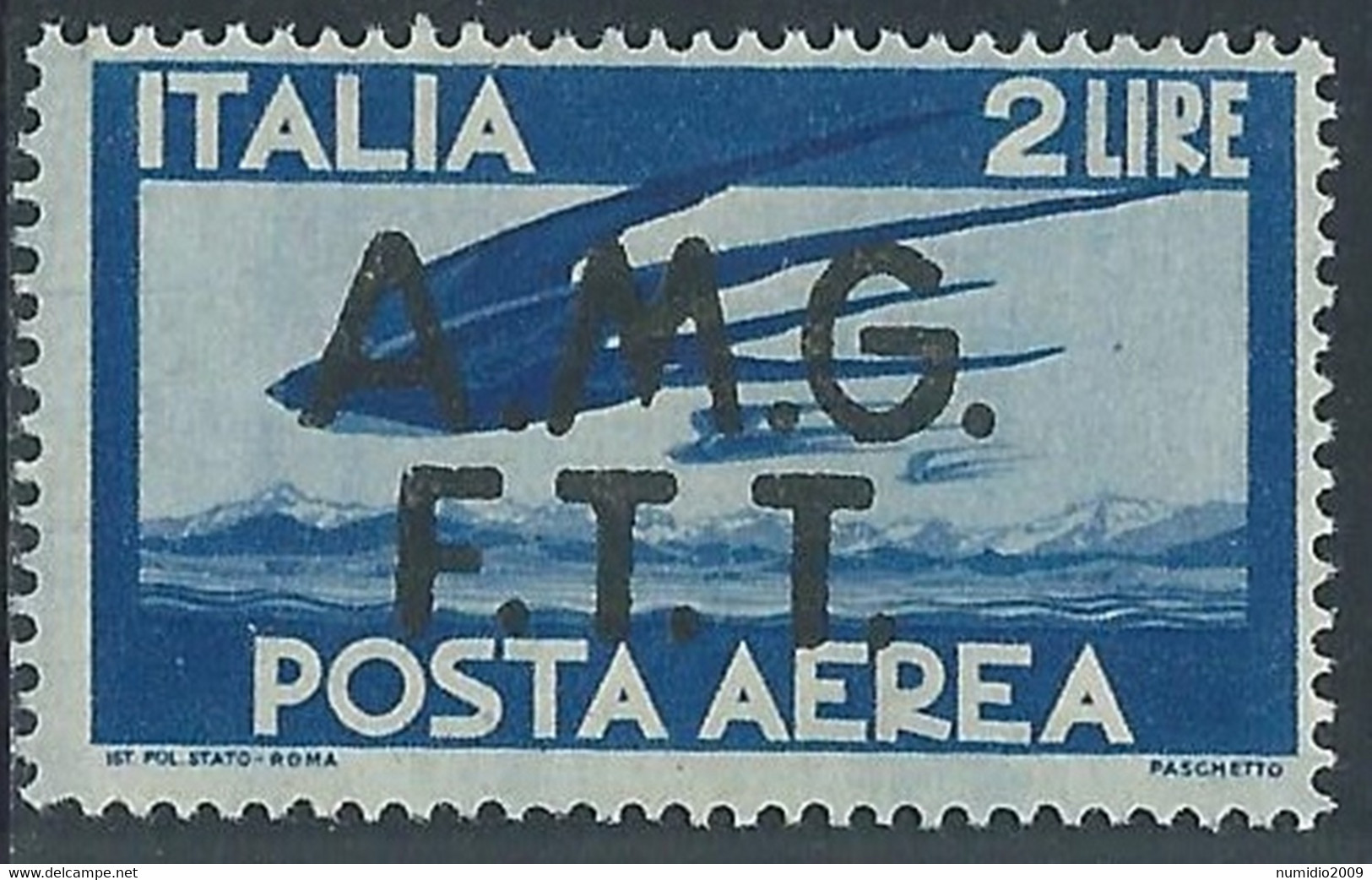 1947 TRIESTE A POSTA AEREA DEMOCRATICA 2 LIRE MNH ** - RE22-3 - Poste Aérienne