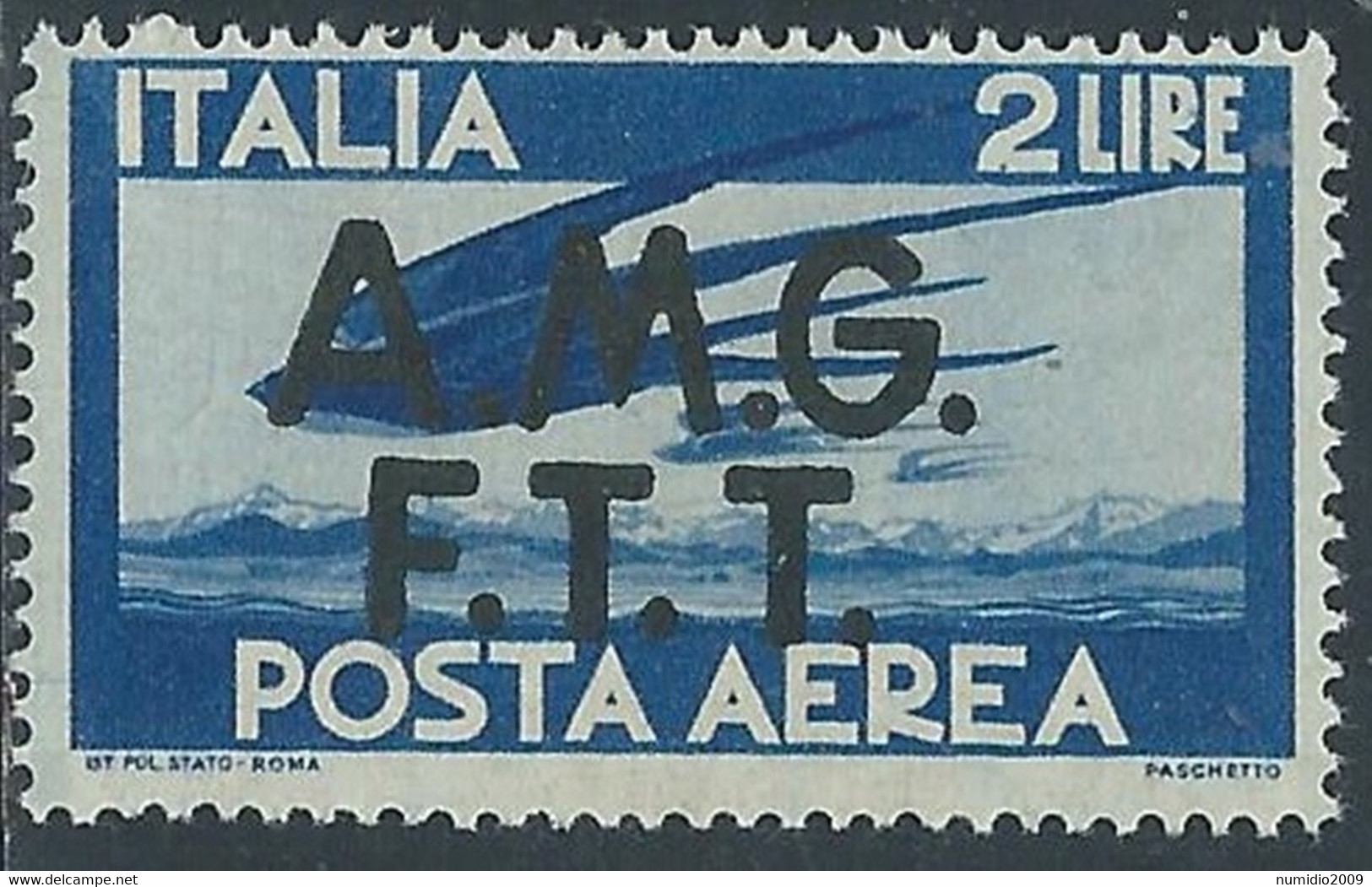 1947 TRIESTE A POSTA AEREA DEMOCRATICA 2 LIRE MNH ** - RE22-4 - Airmail