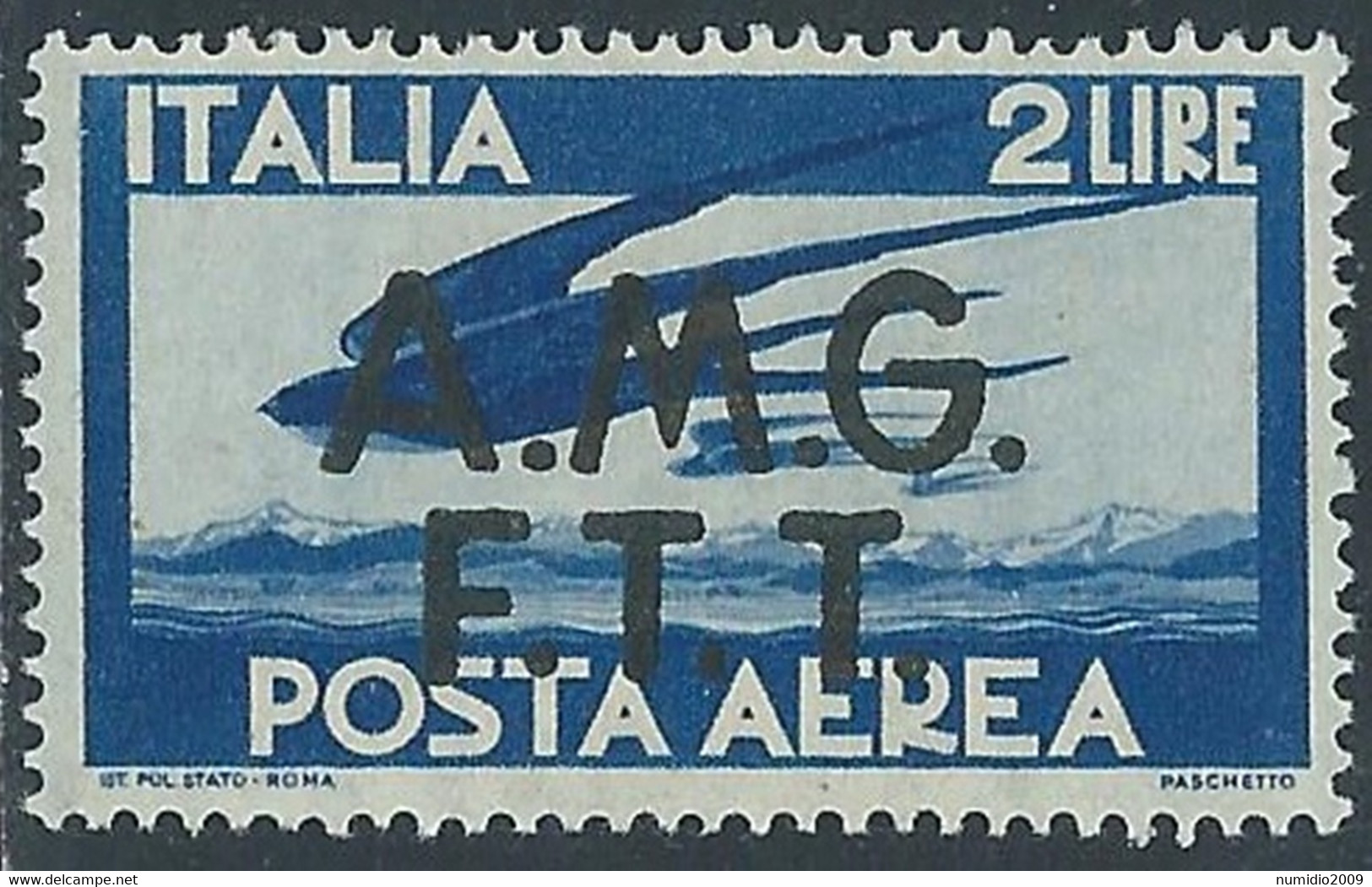 1947 TRIESTE A POSTA AEREA DEMOCRATICA 2 LIRE MNH ** - RE22-5 - Poste Aérienne