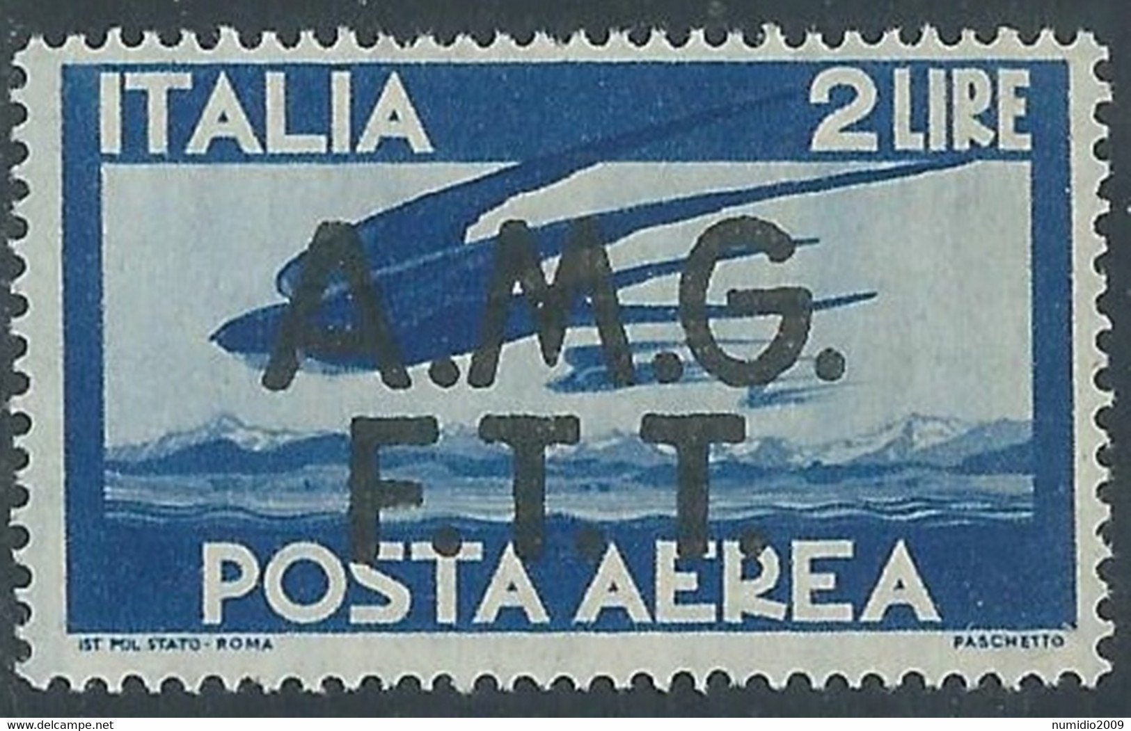 1947 TRIESTE A POSTA AEREA DEMOCRATICA 2 LIRE MNH ** - RE22-8 - Poste Aérienne