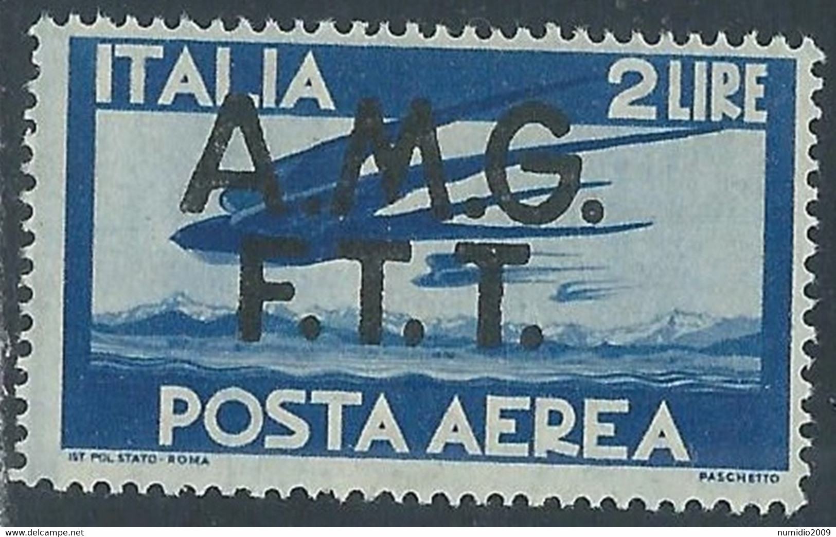 1947 TRIESTE A POSTA AEREA DEMOCRATICA 2 LIRE MNH ** - RE22-9 - Airmail