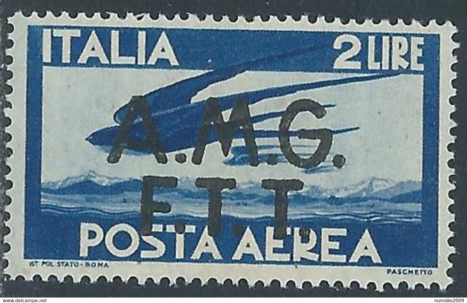 1947 TRIESTE A POSTA AEREA DEMOCRATICA 2 LIRE MNH ** - RE22-10 - Poste Aérienne