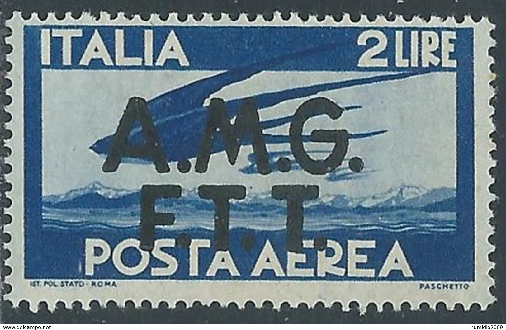 1947 TRIESTE A POSTA AEREA DEMOCRATICA 2 LIRE MNH ** - RE23-2 - Poste Aérienne