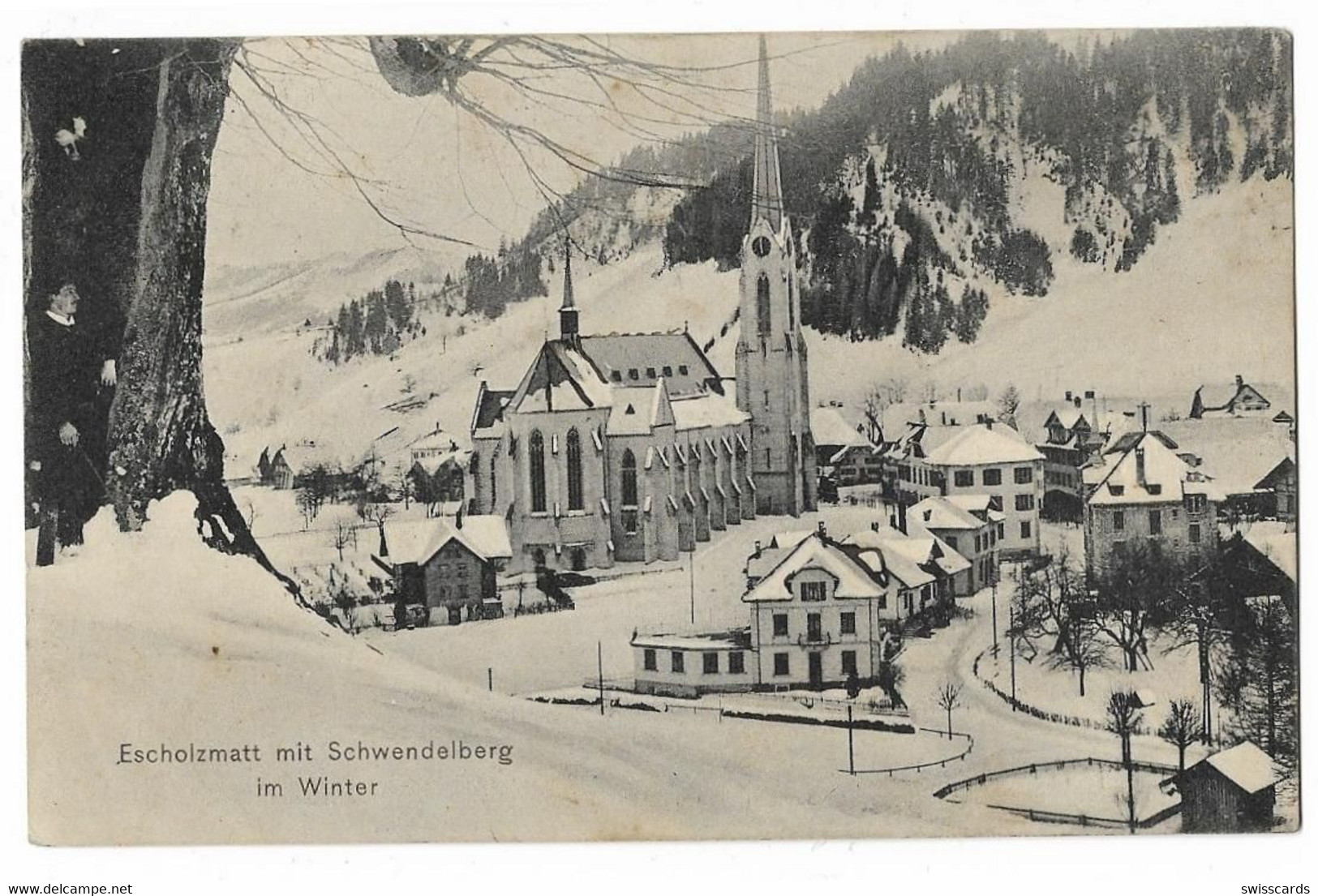 ESCHOLZMATT: Winteransicht Mit Schwendelberg ~1910 - Escholzmatt