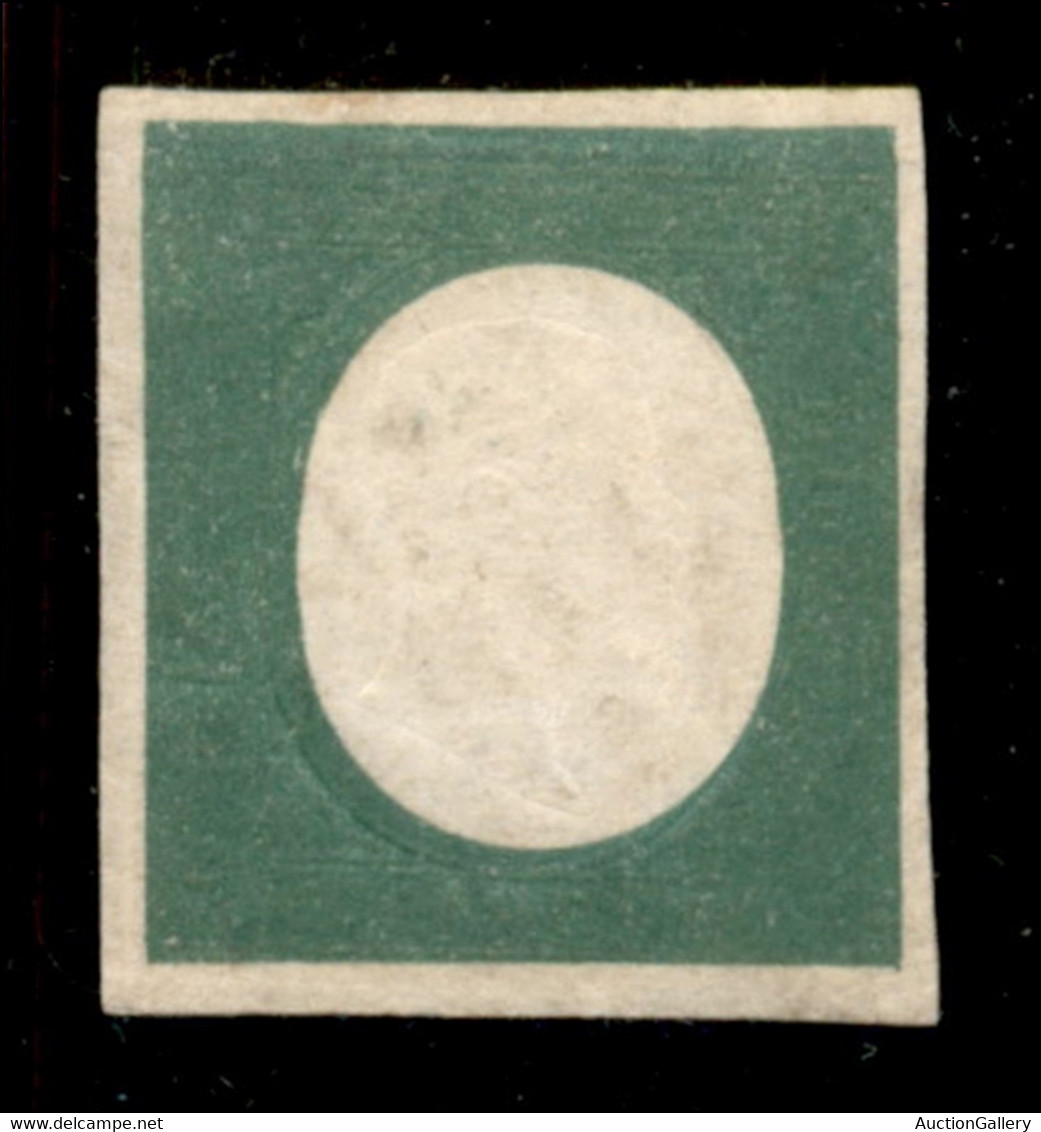 ANTICHI STATI ITALIANI - Sardegna - 1854 - Non Emesso - 5 Cent Verde Oliva Scuro (10) - Gomma Originale - Diena + Cert A - Sonstige & Ohne Zuordnung