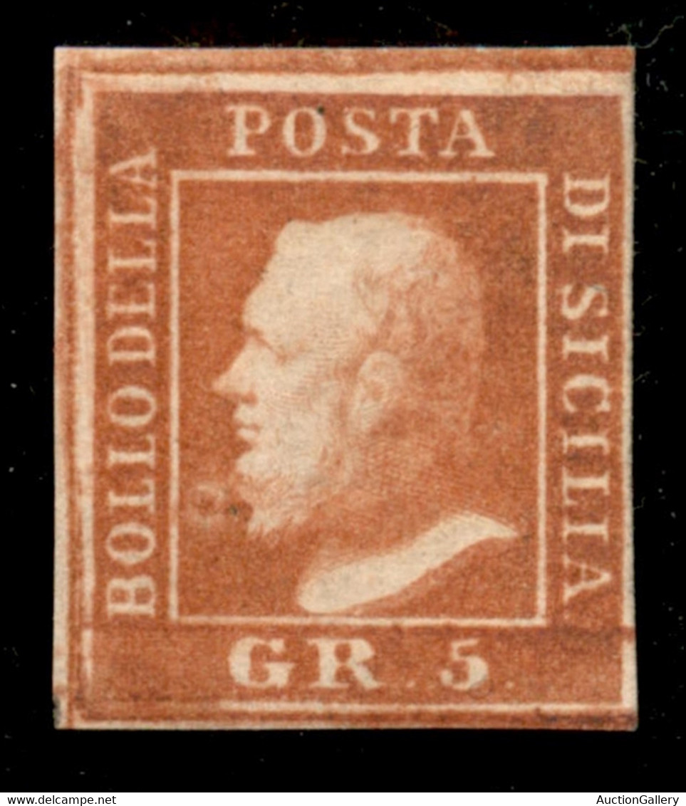 ANTICHI STATI ITALIANI - Sicilia - 1859 - 5 Grana (11 - Pos.1) - Gomma Originale - Diena + Cert. Colla (1.250) - Altri & Non Classificati