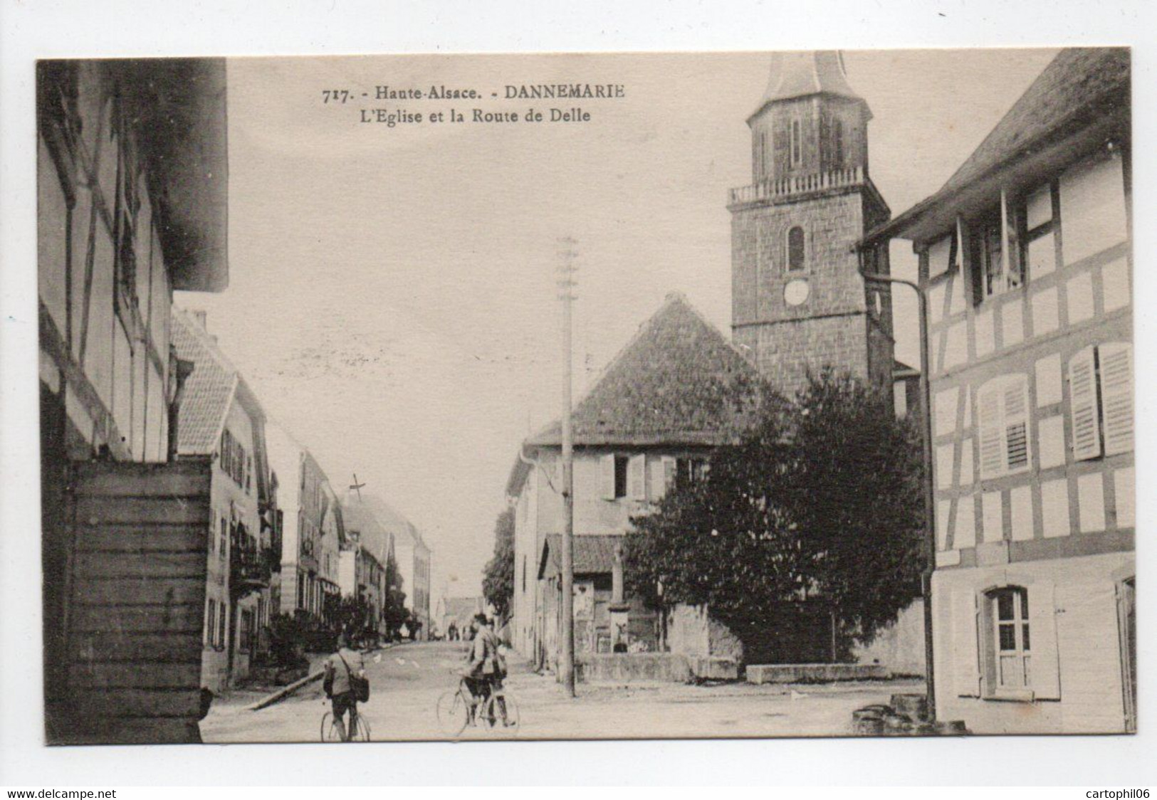 - CPA DANNEMARIE (68) - L'Eglise Et La Route De Delle 1915 - Edition Chadourne 717 - - Dannemarie