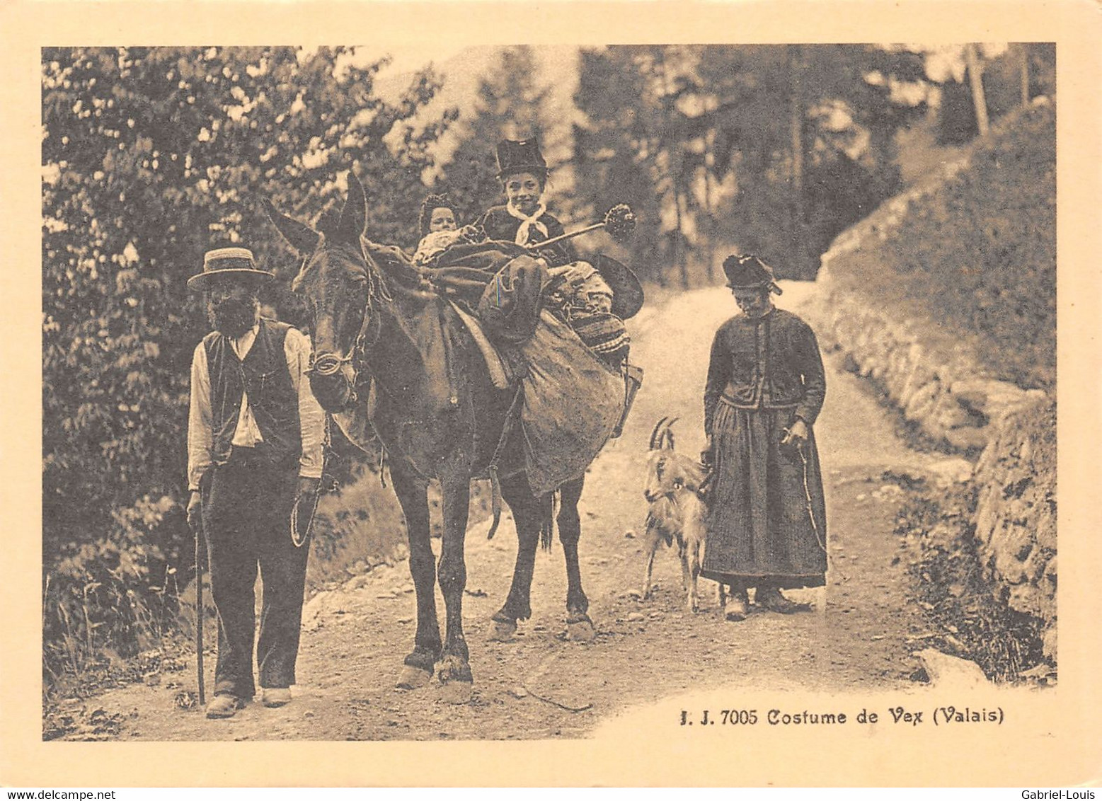 Reproduction: Costume De Vex - Vue Ancienne Du Valais    ( 10 X 15 Cm) - Vex