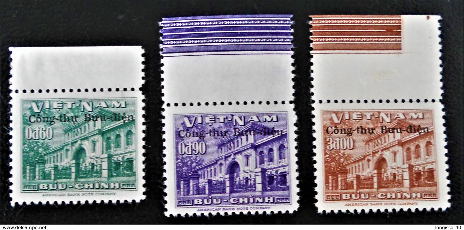 VIETNAM DU SUD - SURCHARGES 1956 - NEUFS ** - YT 53/55 - MI 123/25 - HAUTS DE FEUILLES - Vietnam