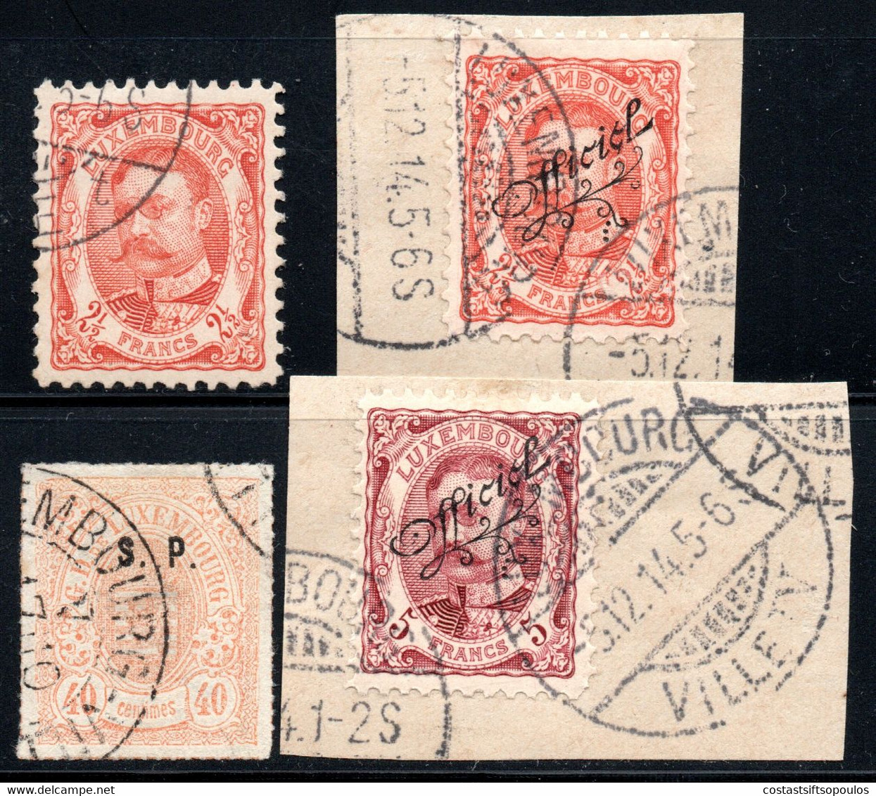 140.LUXEMBOURG.4 CLASSIC STAMPS LOT,ALL SIGNED - Colecciones