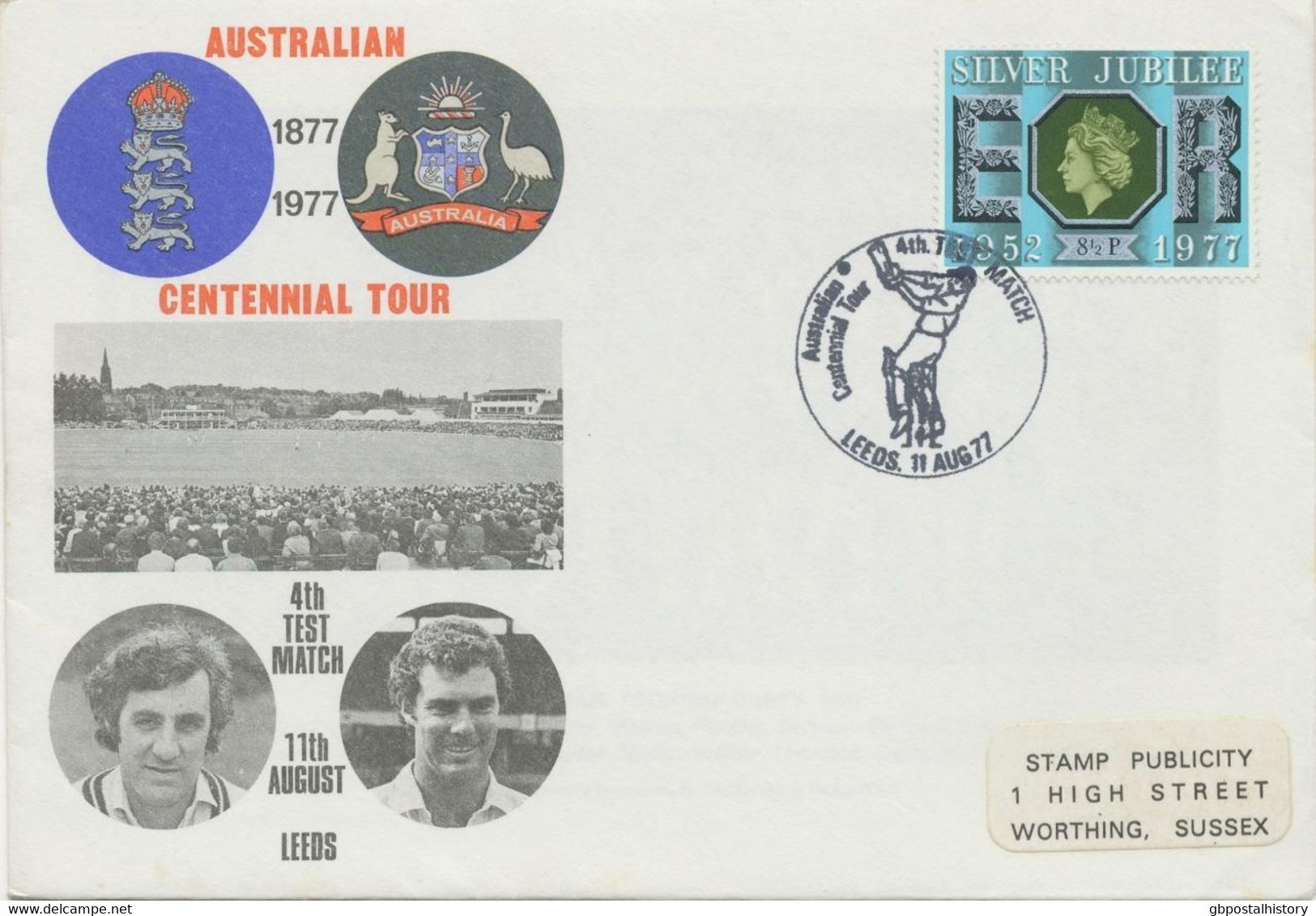 GB SPECIAL EVENT POSTMARKS AUSTRALIAN CENTENNIAL TOUR 4th TEST MATCH LEEDS, 11.8.1977​ Including Two Rare Postcards - Storia Postale