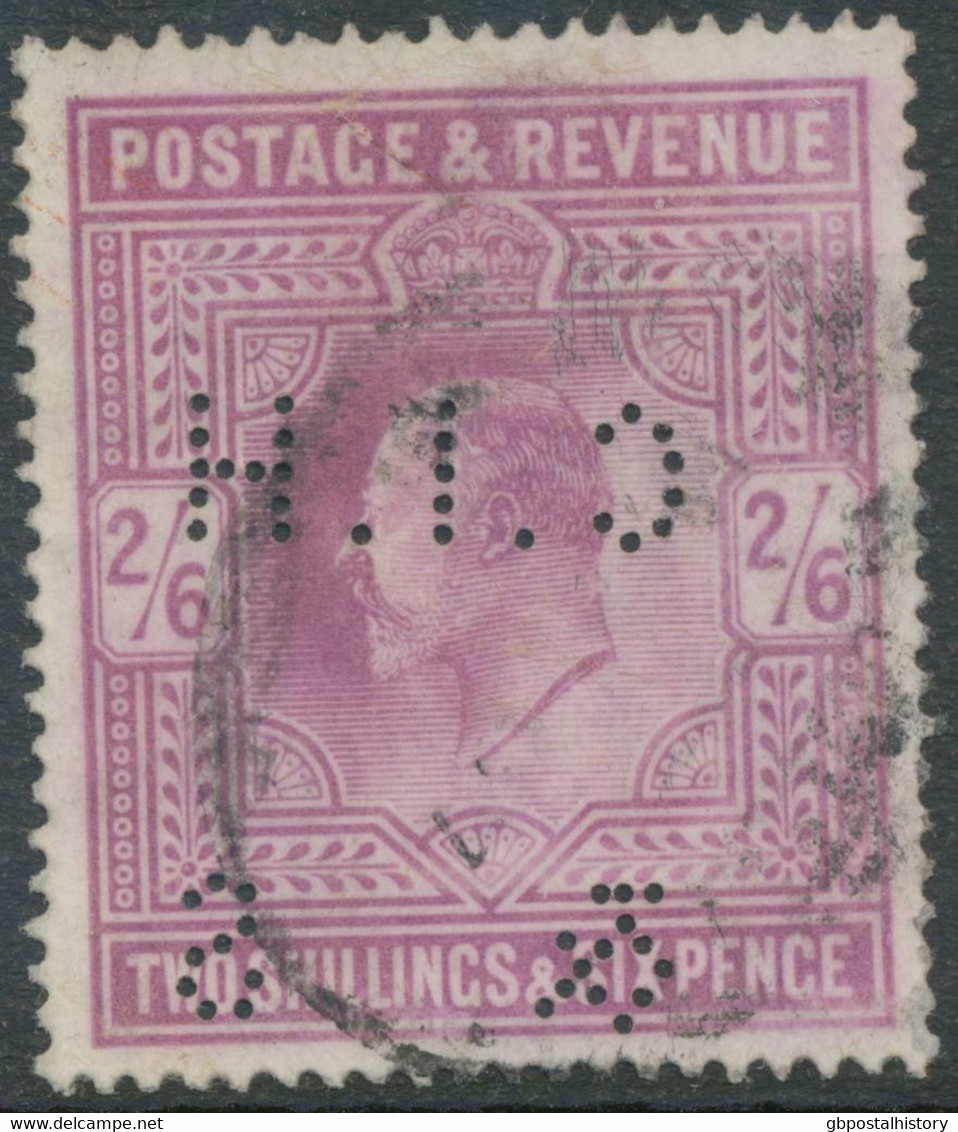 GB 1905 King Edward VII 2sh 6d Pale Dull Purple Chalky Paper Fine Used PERFIN - Perforés
