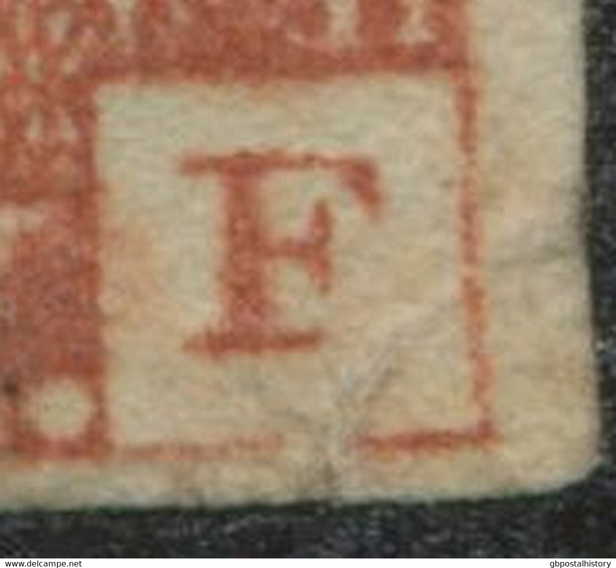 GB QV 1 D Redbrown Plate 31 (IF) 3 Margins, Black MC, VARIETY/ERROR: Ivory Head And Double Letter „F“ - Gebruikt