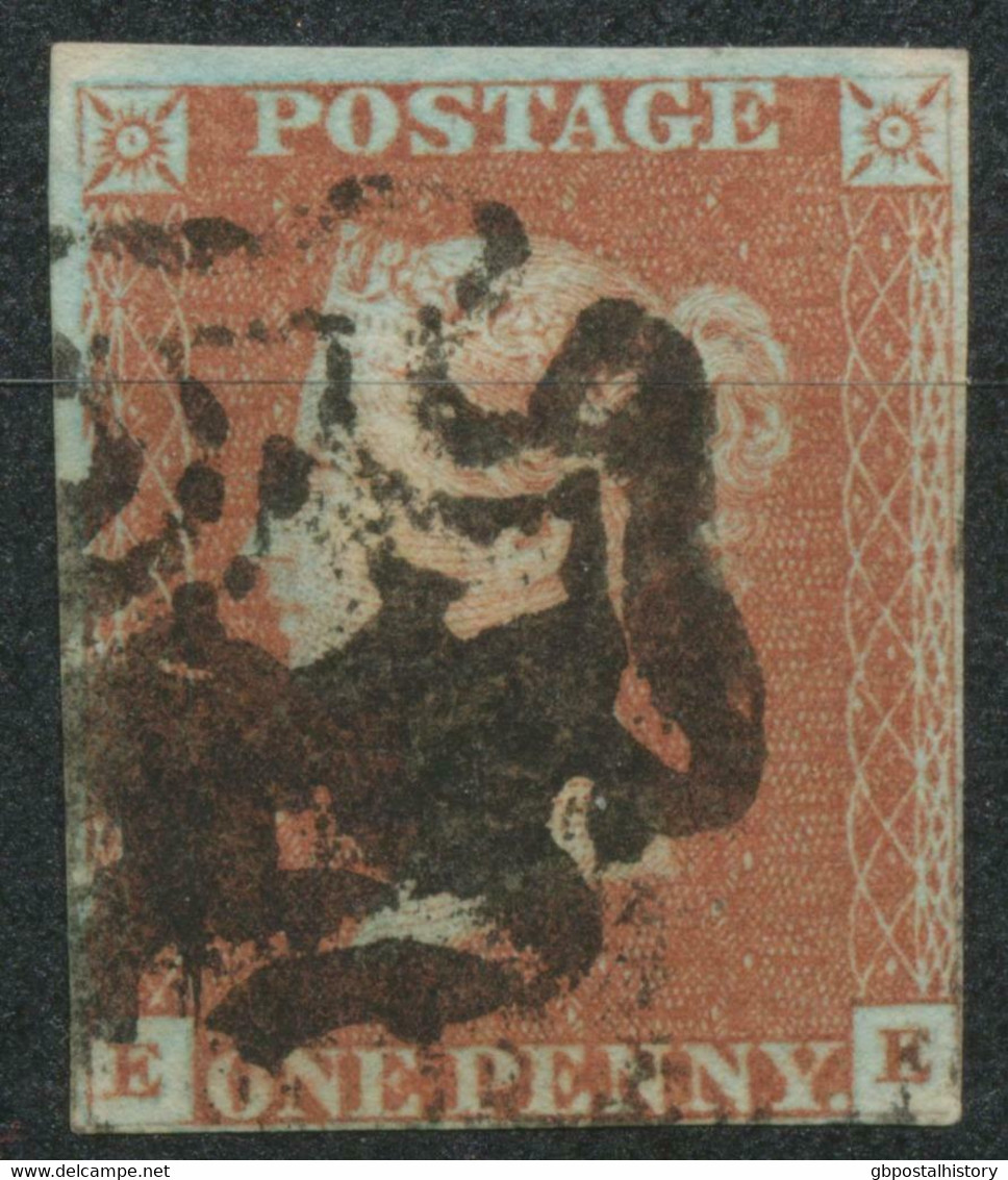 GB QV 1 Redbrown From Black Plate 11 (EE) 4 Full But Partly Narrow Margins, Black MC (SG Concise 2011 GBP 110.-++) - Gebruikt