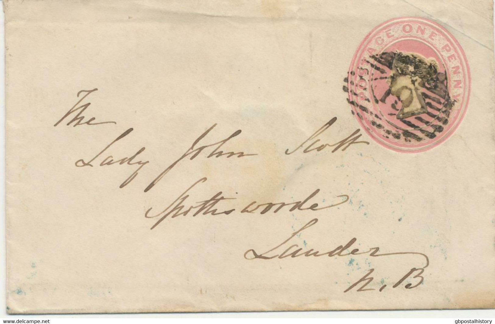 GB LONDON Inland Office „19“ Numeral Postmark (Parmenter 19A) Superb QV 1d Env - Brieven En Documenten