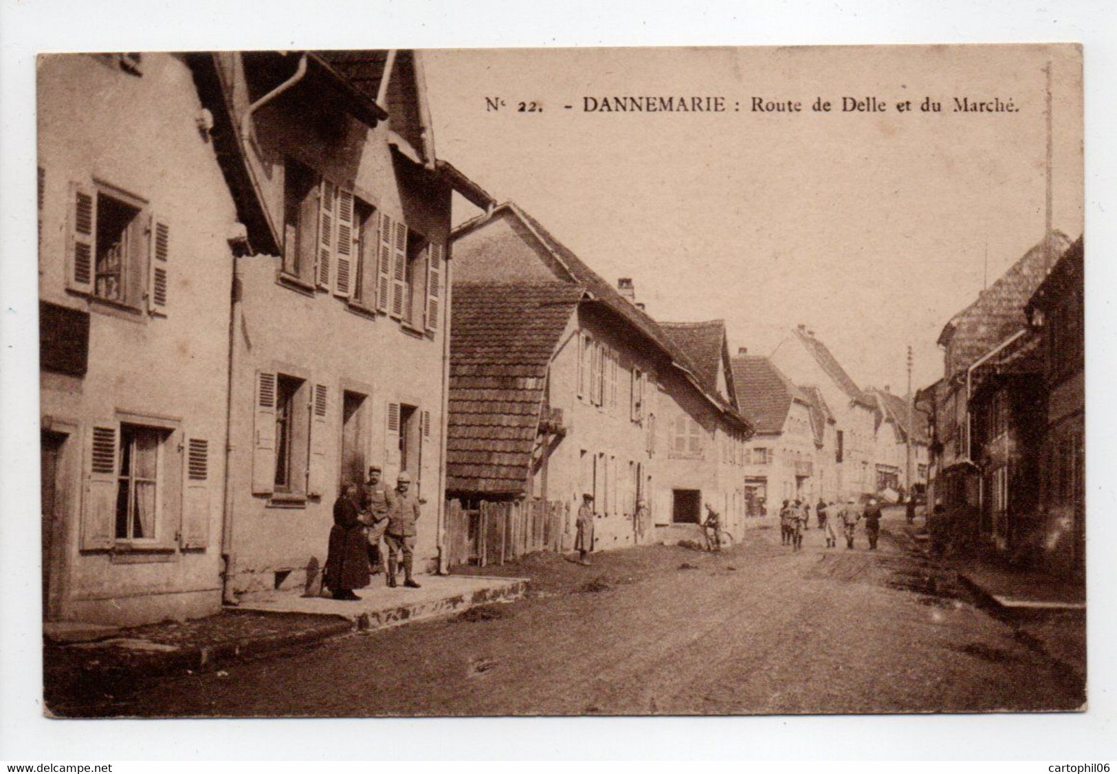 - CPA DANNEMARIE (68) - Route De Delle Et Du Marché 1918 (avec Personnages) - Edition HARTMANN N° 22 - - Dannemarie