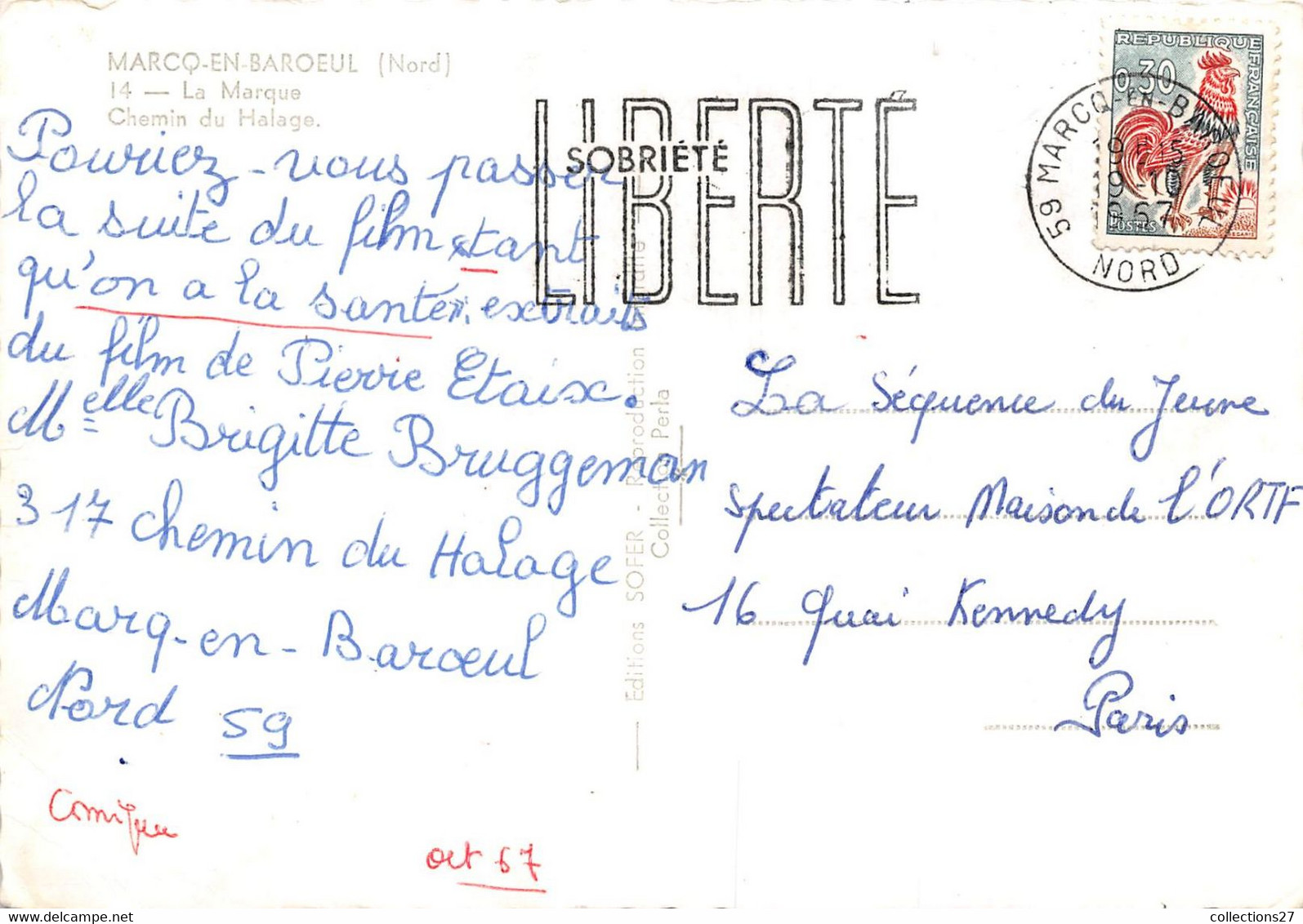 59-MARCQ-EN-BAROEUL- LA MARQUE , CHEMIN DE HALAGE - Marcq En Baroeul