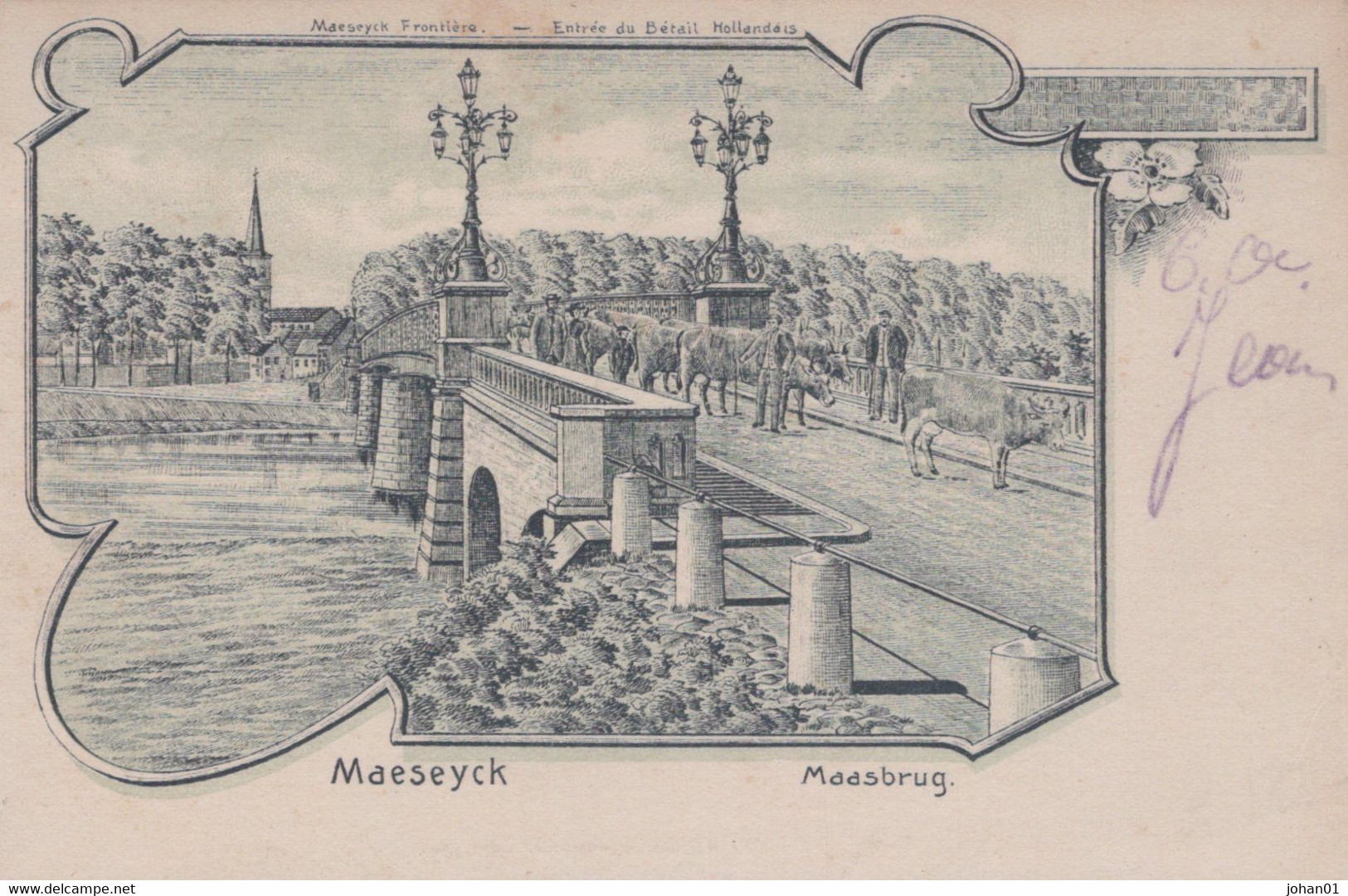 MAESEYCK - CA 1900 - Fraaie Ansicht Maasbrug - Maaseik