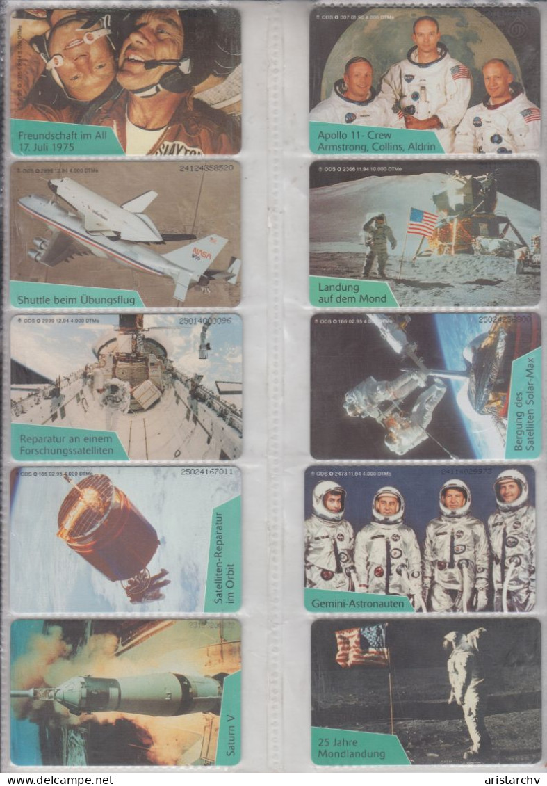 GERMANY 1993 SPACE MOON LANDING FERRY APOLLO 11 17 ASTRONAUT ARMSTRONG COLLINS ALDRIN SATURN V GEMINI 14 CARDS - Espacio