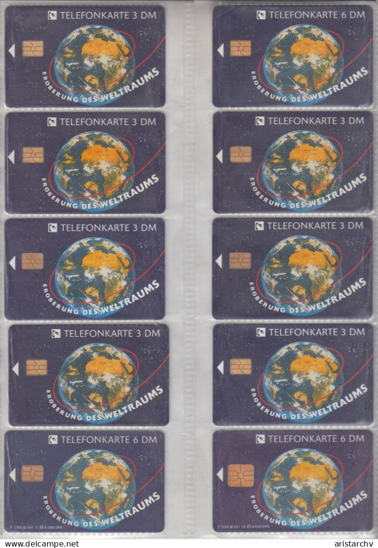 GERMANY 1993 SPACE MOON LANDING FERRY APOLLO 11 17 ASTRONAUT ARMSTRONG COLLINS ALDRIN SATURN V GEMINI 14 CARDS - Space