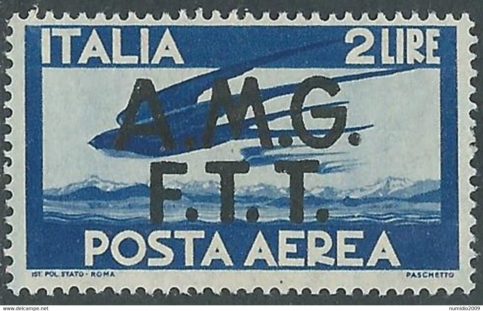 1947 TRIESTE A POSTA AEREA DEMOCRATICA 2 LIRE MH * - RE21-6 - Airmail