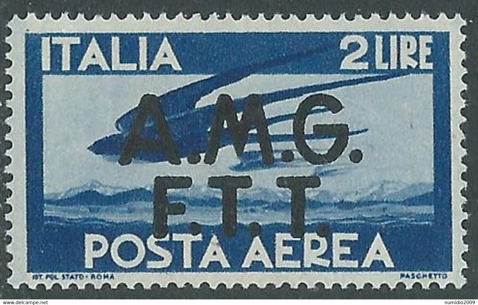 1947 TRIESTE A POSTA AEREA DEMOCRATICA 2 LIRE MNH ** - RE2-3 - Poste Aérienne