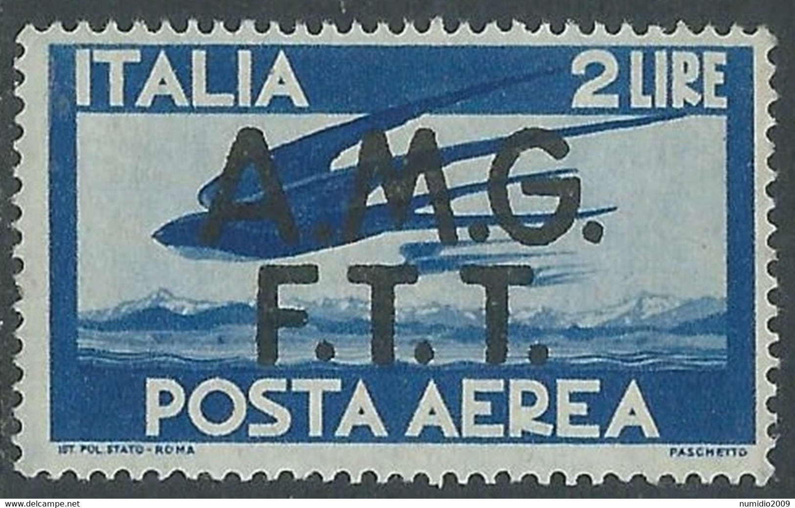 1947 TRIESTE A POSTA AEREA DEMOCRATICA 2 LIRE MNH ** - RE2-5 - Poste Aérienne