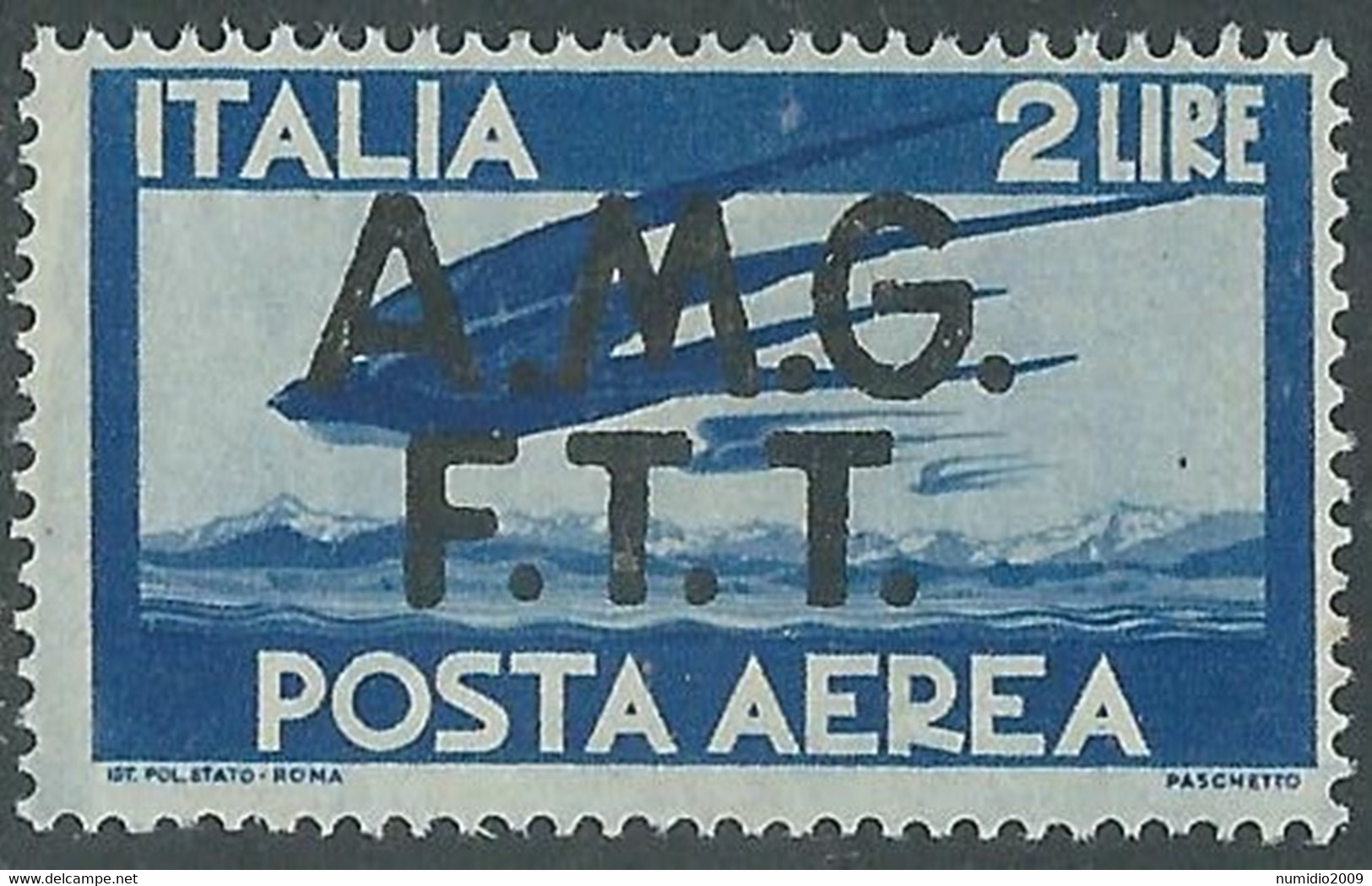 1947 TRIESTE A POSTA AEREA DEMOCRATICA 2 LIRE MNH ** - RE2-9 - Poste Aérienne