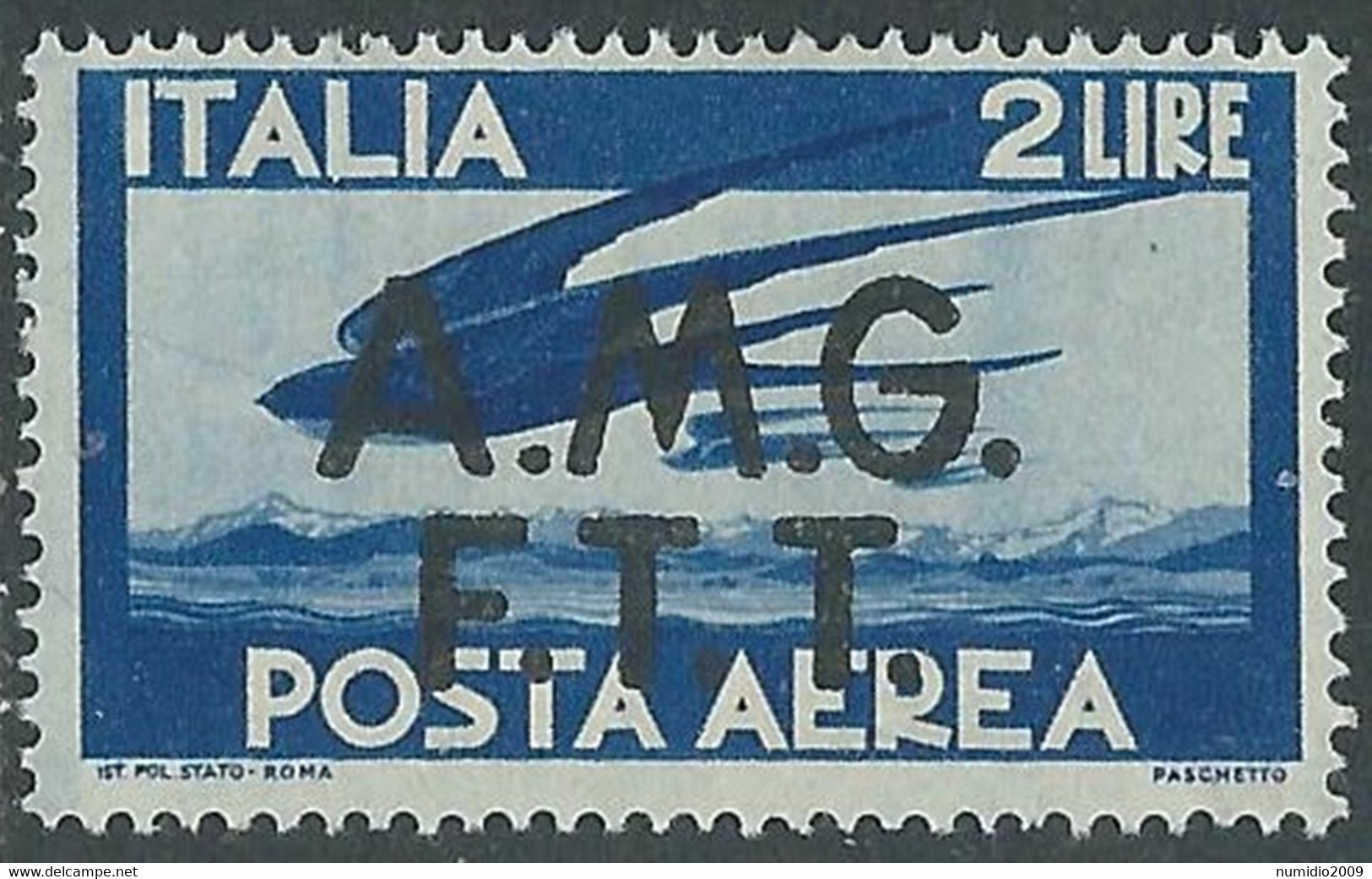 1947 TRIESTE A POSTA AEREA DEMOCRATICA 2 LIRE MNH ** - RE17-4 - Poste Aérienne