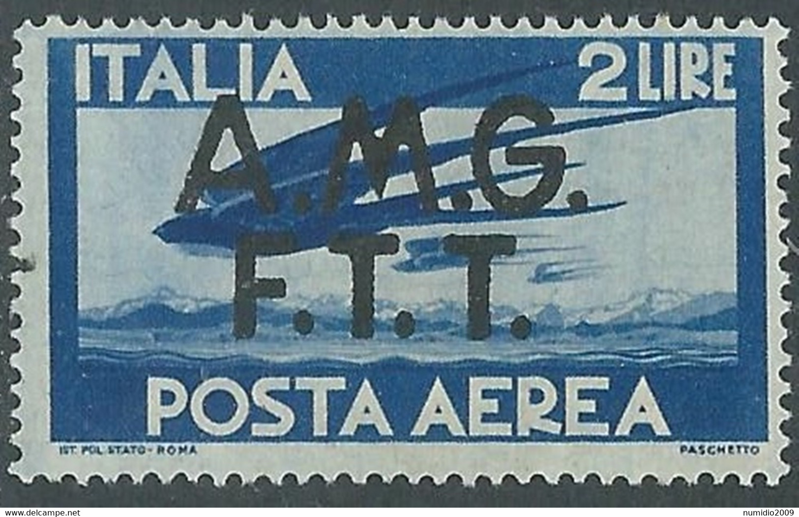 1947 TRIESTE A POSTA AEREA DEMOCRATICA 2 LIRE MNH ** - RE21-2 - Poste Aérienne