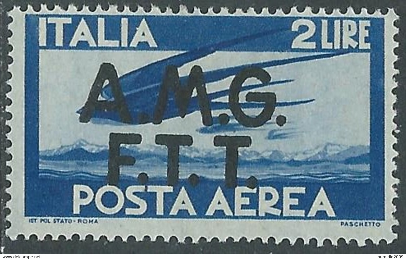 1947 TRIESTE A POSTA AEREA DEMOCRATICA 2 LIRE MNH ** - RE21-3 - Poste Aérienne