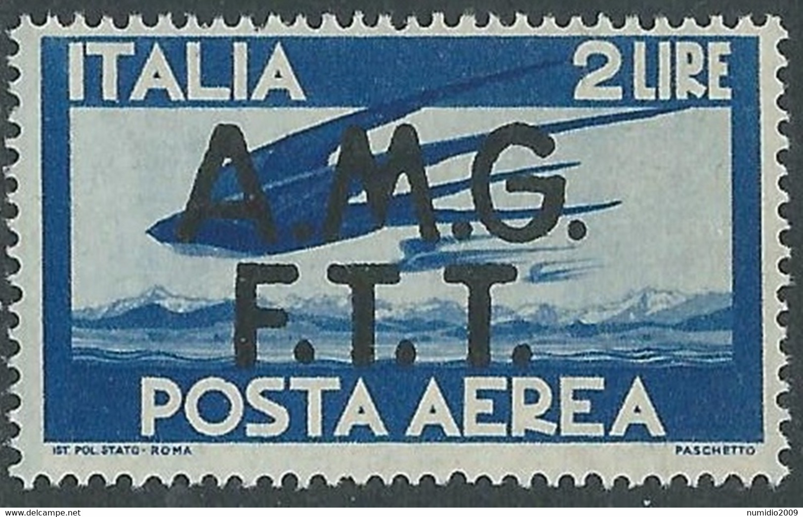 1947 TRIESTE A POSTA AEREA DEMOCRATICA 2 LIRE MNH ** - RE21-8 - Poste Aérienne