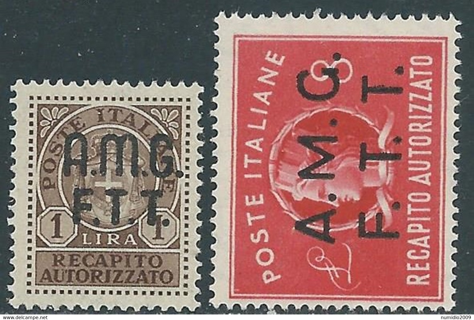 1947 TRIESTE A RECAPITO AUTORIZZATO 2 VALORI MNH ** - RE8-2 - Eilsendung (Eilpost)