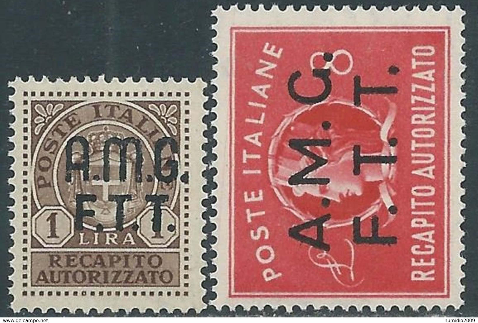 1947 TRIESTE A RECAPITO AUTORIZZATO 2 VALORI MNH ** - RE8-7 - Posta Espresso