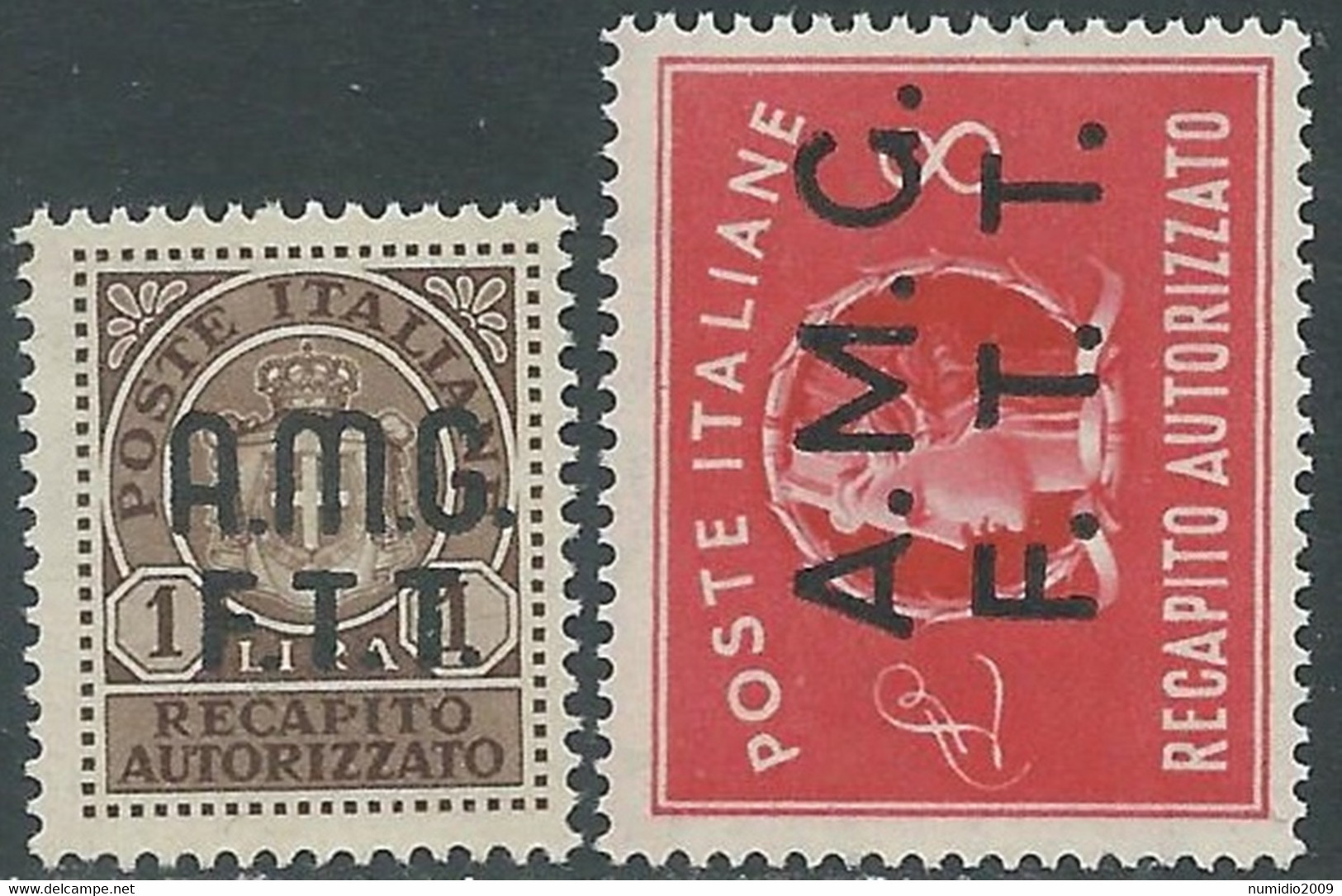 1947 TRIESTE A RECAPITO AUTORIZZATO 2 VALORI MNH ** - RE9-5 - Express Mail