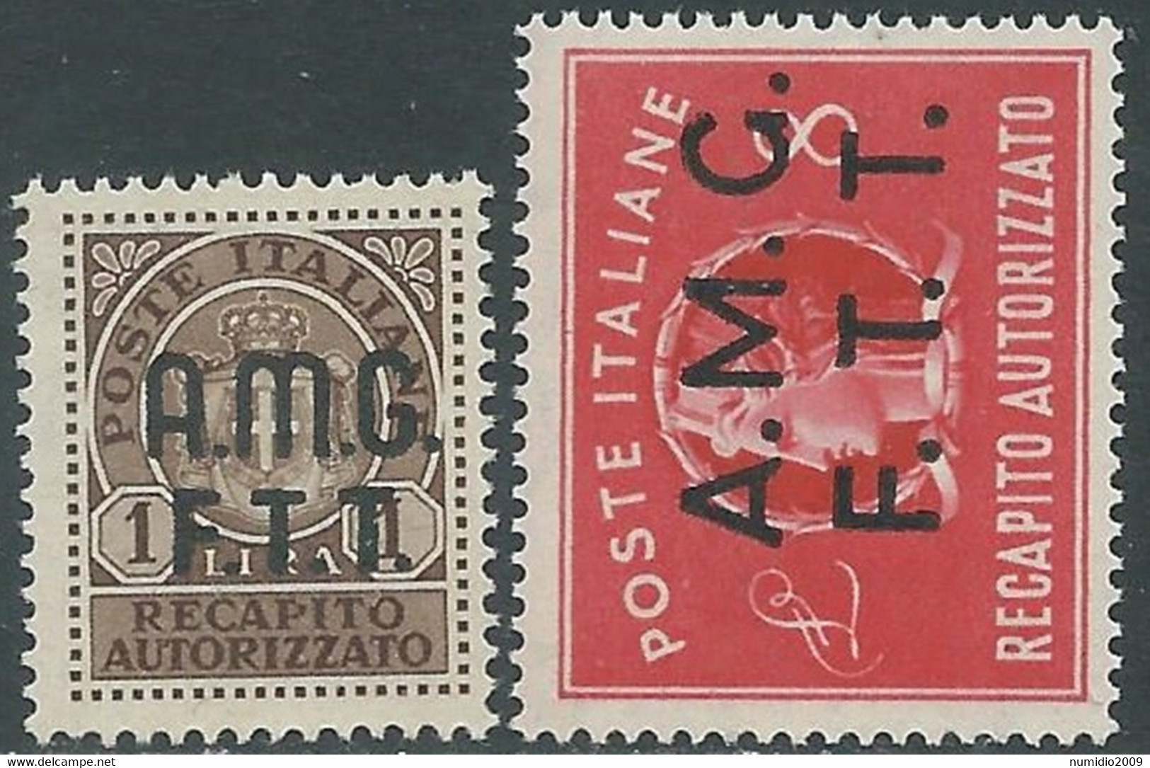 1947 TRIESTE A RECAPITO AUTORIZZATO 2 VALORI MNH ** - RE9-5 - Posta Espresso