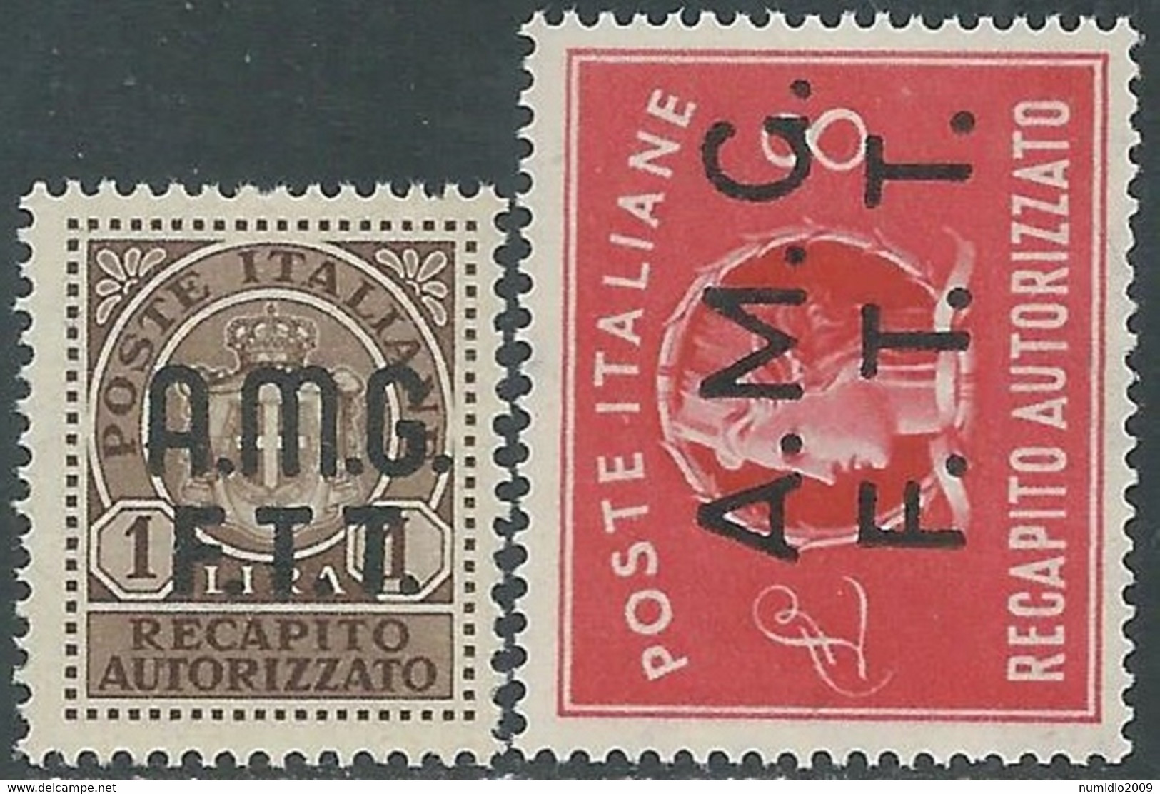 1947 TRIESTE A RECAPITO AUTORIZZATO 2 VALORI MNH ** - RE9-8 - Posta Espresso