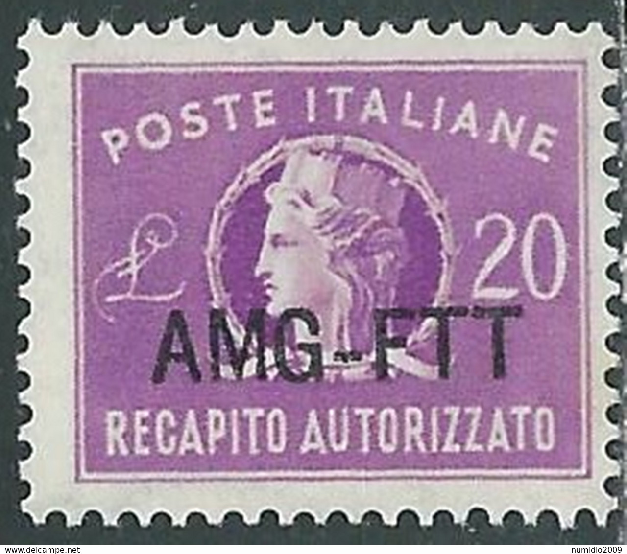 1949-52 TRIESTE A RECAPITO AUTORIZZATO 20 LIRE MH * - RE10-9 - Poste Exprèsse