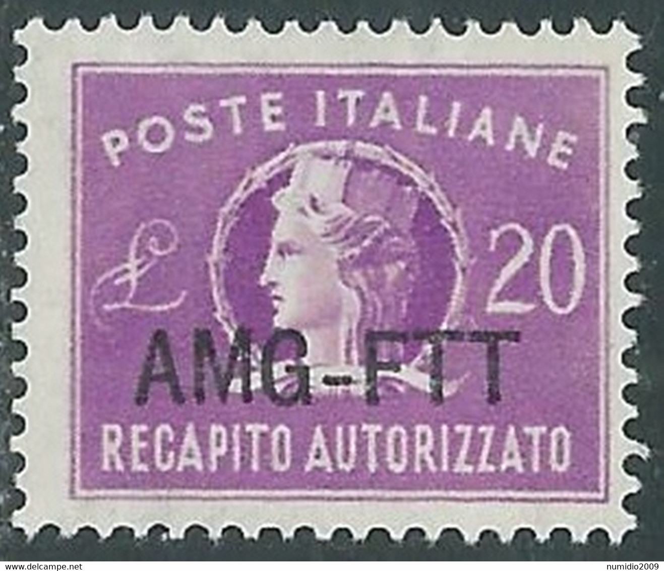1949-52 TRIESTE A RECAPITO AUTORIZZATO 20 LIRE MNH ** - RE10 - Express Mail