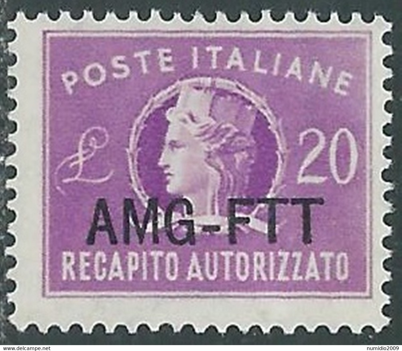 1949-52 TRIESTE A RECAPITO AUTORIZZATO 20 LIRE MNH ** - RE10-2 - Posta Espresso