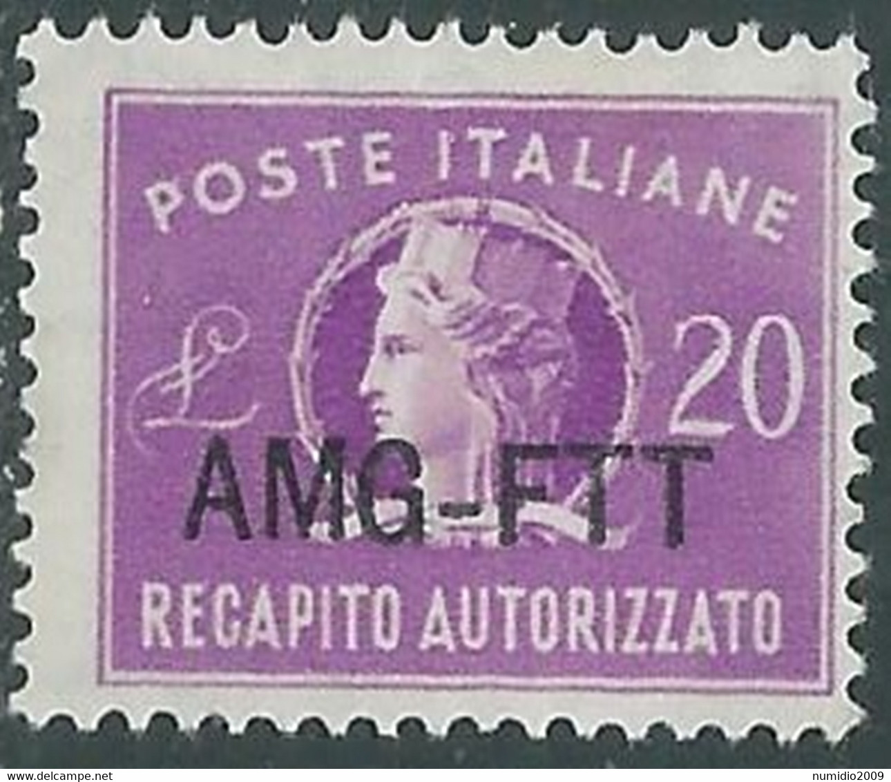 1949-52 TRIESTE A RECAPITO AUTORIZZATO 20 LIRE MNH ** - RE10-6 - Posta Espresso