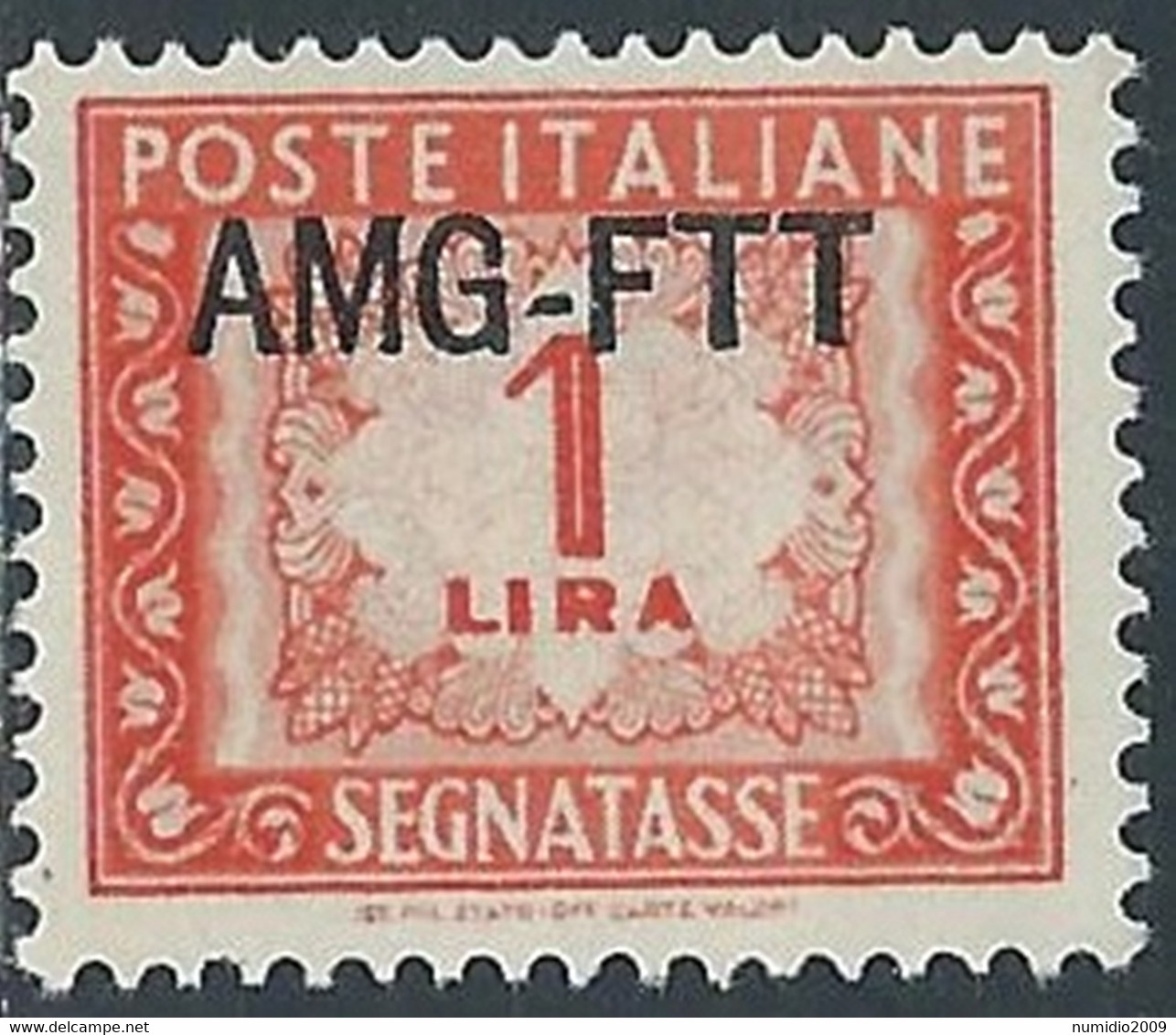 1949-54 TRIESTE A SEGNATASSE 1 LIRA MNH ** - RE8 - Segnatasse