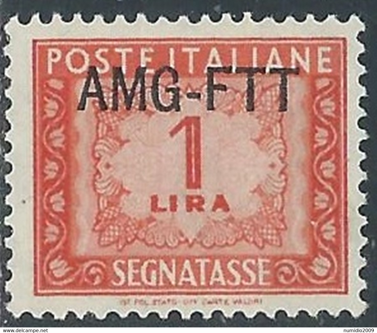 1949-54 TRIESTE A SEGNATASSE 1 LIRA MNH ** - RE8-3 - Portomarken