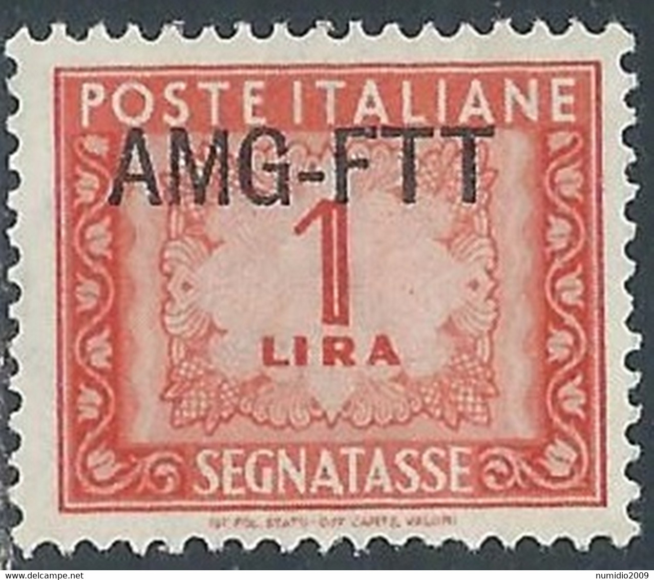 1949-54 TRIESTE A SEGNATASSE 1 LIRA MNH ** - RE8-7 - Strafport