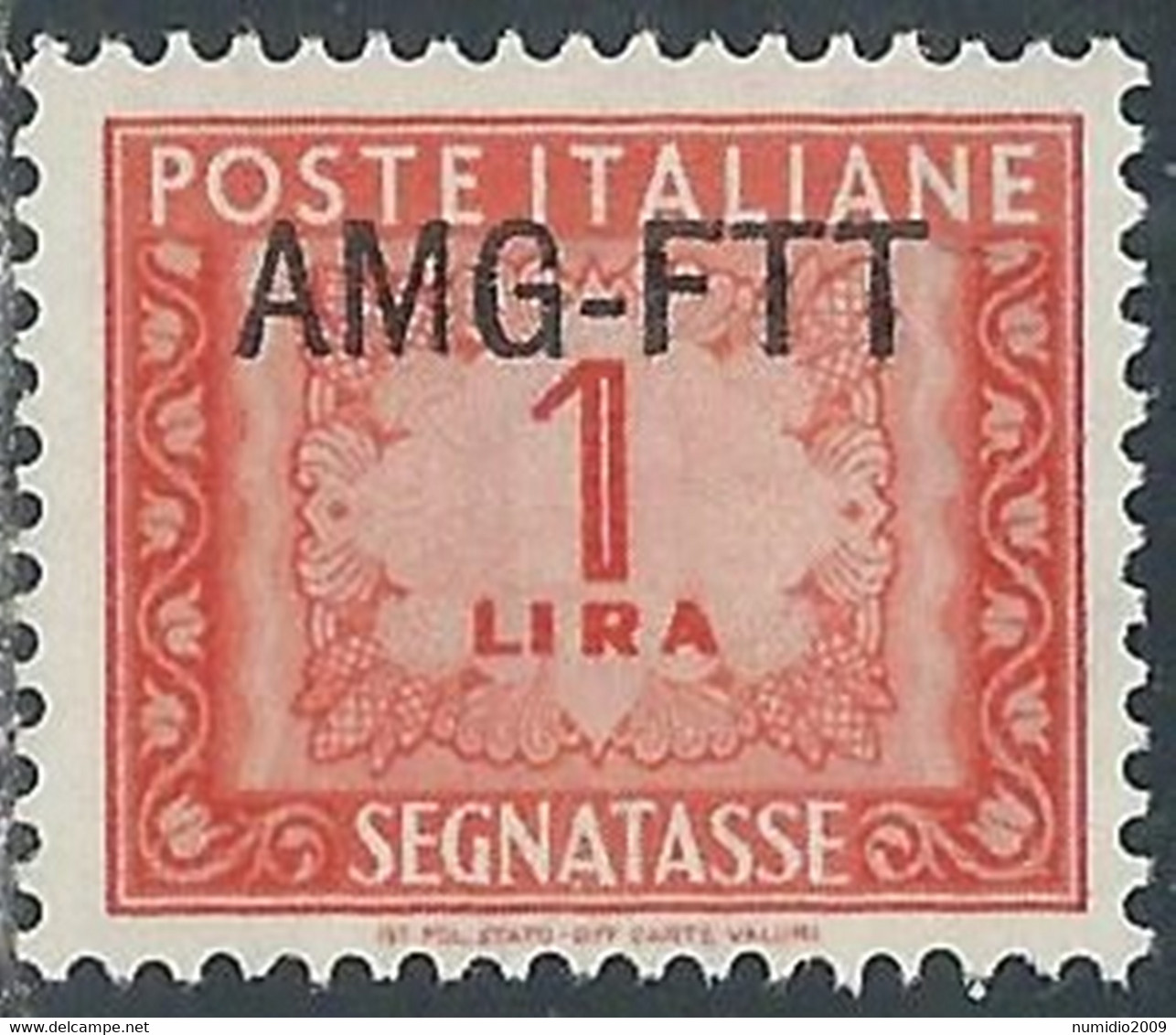 1949-54 TRIESTE A SEGNATASSE 1 LIRA MNH ** - RE8-8 - Portomarken