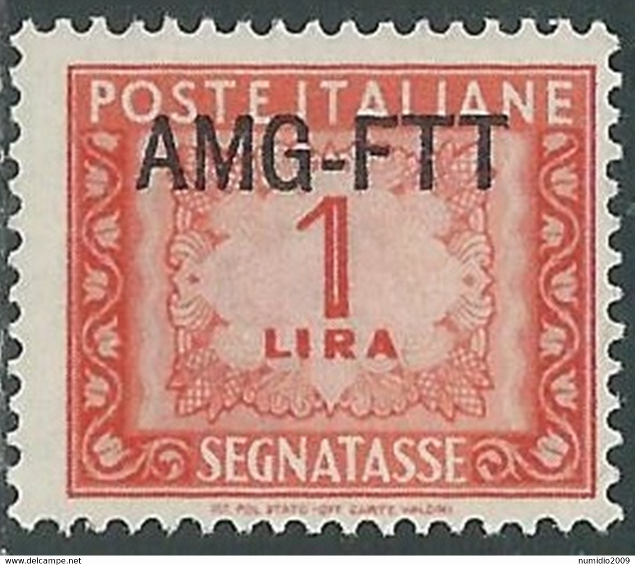 1949-54 TRIESTE A SEGNATASSE 1 LIRA MNH ** - RE10-2 - Postage Due