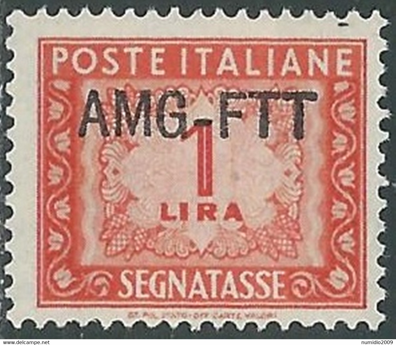 1949-54 TRIESTE A SEGNATASSE 1 LIRA MNH ** - RE10-4 - Portomarken