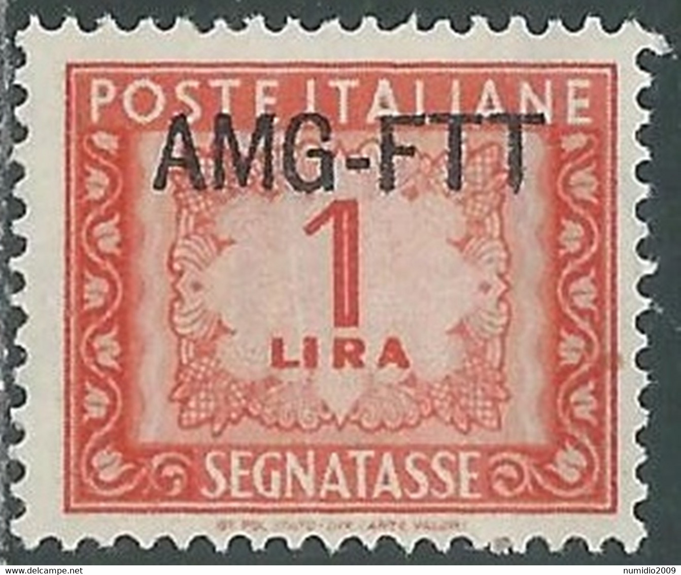 1949-54 TRIESTE A SEGNATASSE 1 LIRA MNH ** - RE10-5 - Segnatasse