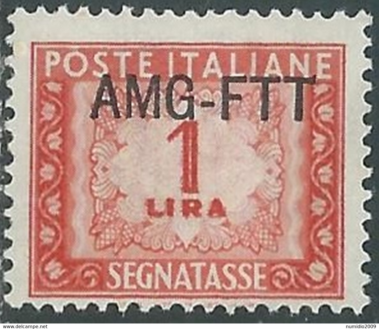 1949-54 TRIESTE A SEGNATASSE 1 LIRA MNH ** - RE10-7 - Segnatasse