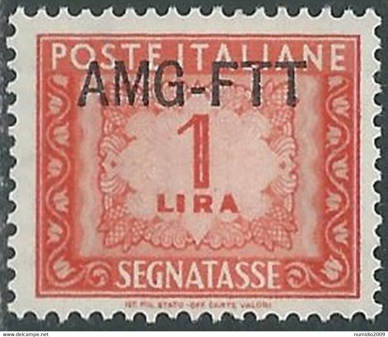 1949-54 TRIESTE A SEGNATASSE 1 LIRA MNH ** - RE10-8 - Taxe